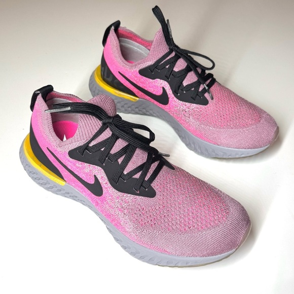 Nike Women’s Epic React Flyknit Running Shoes Plum Dust Pink Blast Size- 9 - Picture 5 of 9